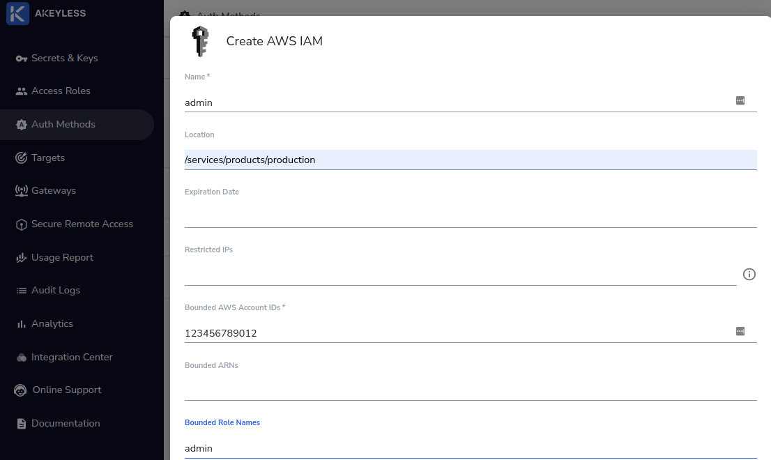 Admin IAM Auth